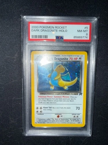 Dark Dragonite 5/82 Team Rocket Holo PSA 8