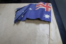 Australian Small Flag Wooden Stick Approx 300mm x 145mm Cotton