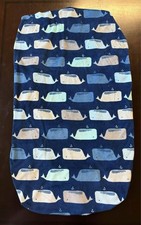 Baby Plush Changing Pad Cover - Cloud Island, By The Sea, Whales - Navy Blue