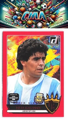 2025-26 Donruss Road to FIFA World Cup #24 Diego Maradona Pitch Kings Red