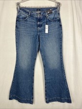 NWT Express 70's Flare Mid Rise Medium Wash Blue Jeans