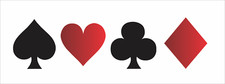 Stencils by Joanie 3" Playing Card Suits Heart Diamond Club Symbol Wall DIY Sign