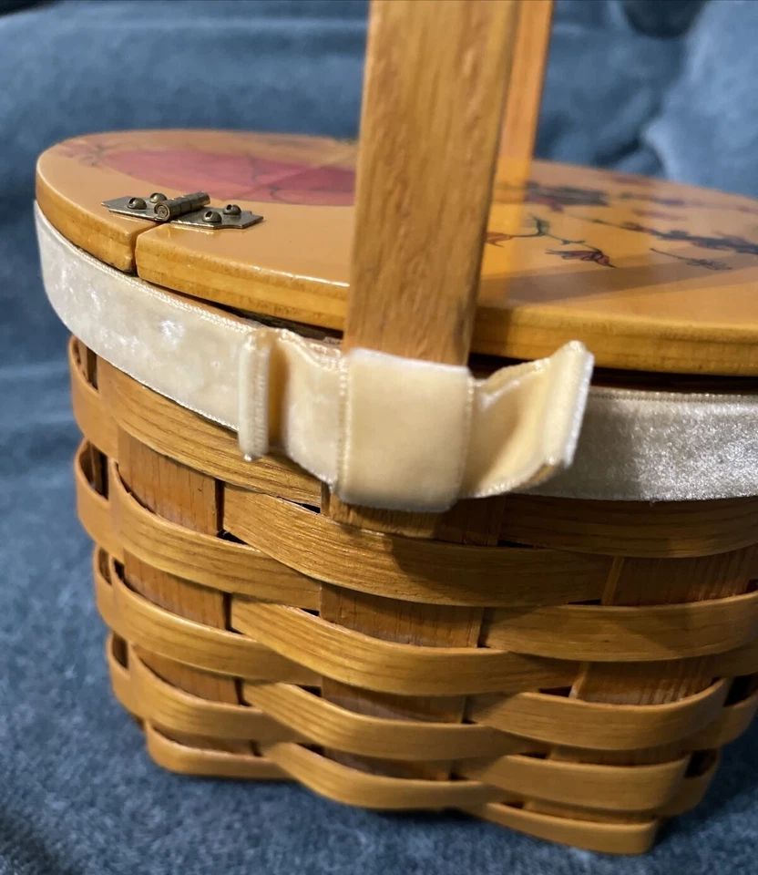 Cartera forrada con canasta decoupage artesanal vintage años 70 globo aerostático motivo niño Foto 3 de 4