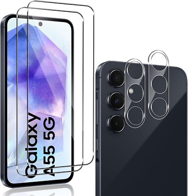 2X Schutzglas ( Display + Kamera ) für Samsung Galaxy A55 5G Hartglas Full 9H