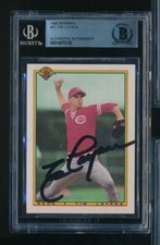 1990 BOWMAN  #41 TIM LAYANA signed auto autograph deceased BAS BECKETT 02