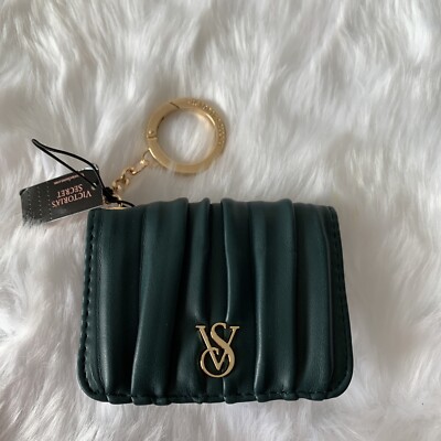 Victoria's Secret foldable keychain card case wallet Black Ivy