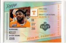 JOHN KELLY 2018 PANINI PRESTIGE FOOTBALL NFL PASSPORT #PP-JK VOLUNTEERS RAMS 
