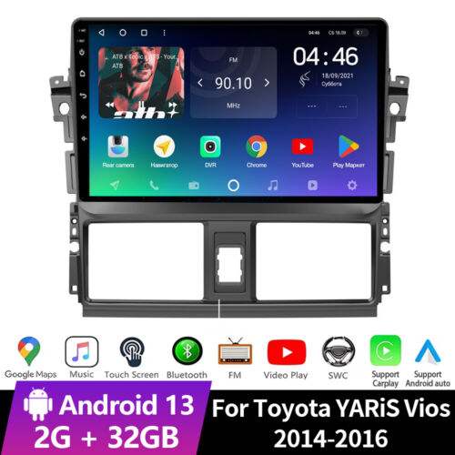For Toyota VIOS Yaris 14-16 Android 13 Car Radio GPS Stereo Player CarPlay 2+32G - Bild 3 von 20