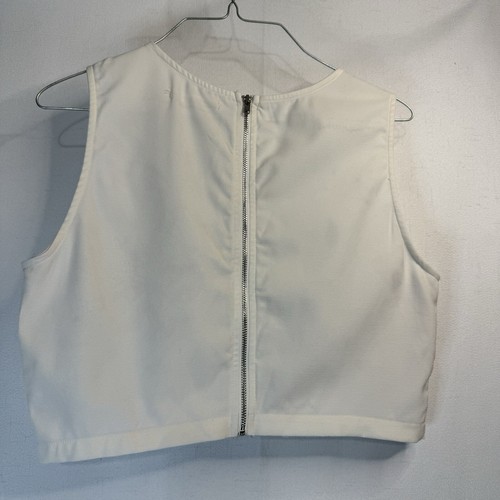 Mustard Seed Sleeveless Crochet Lace Semi Sheer Crop Top White Size Large Chic - 第 4/10 張圖片