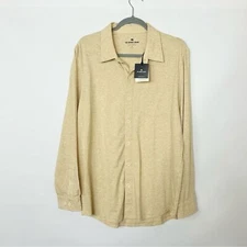 NWT The Normal Brand LS Active Puremeso Button Down Mens Size Large Iced Latte