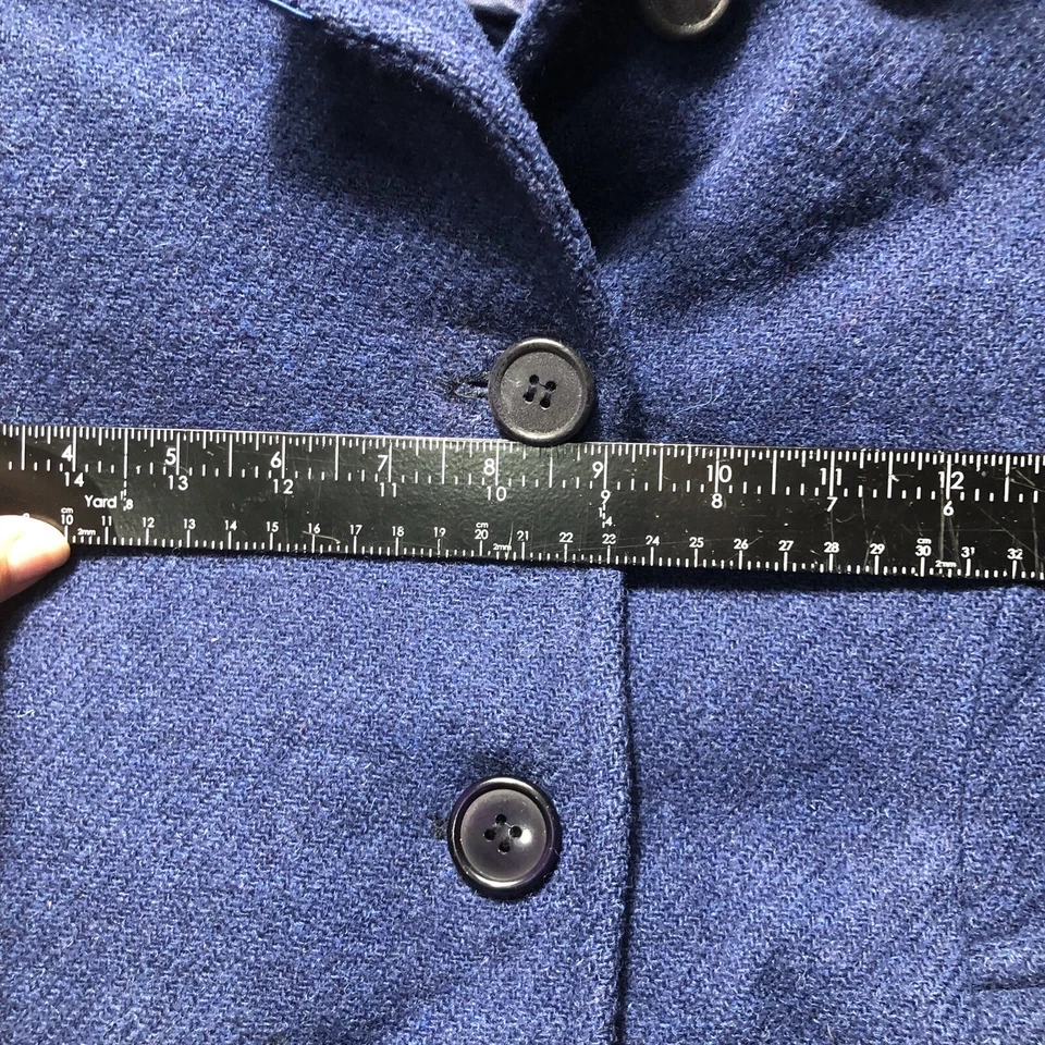 Abrigo Largo Niñas Azul Marino Billings Edmonds Inglaterra Tweed Completamente Forrado Satinado 5/6 Foto 4 de 4