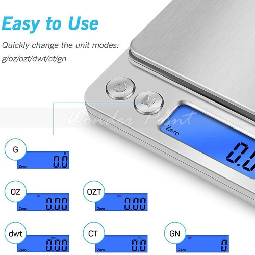 Mini balanzas digitales electrónicas portátiles LCD de 0,1 g-3000 g balanza de peso de cocina - Imagen 8 de 14