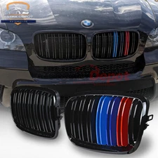 Gloss Black M-Color Kidney Grill Grille for BMW X5 X5M E70 X6 X6M E71 2009-2013