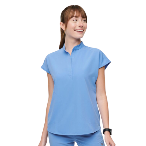 Figs Rafaela Oversized Scrub Top XS Ceil Blue Nurse Hospital Boxy
