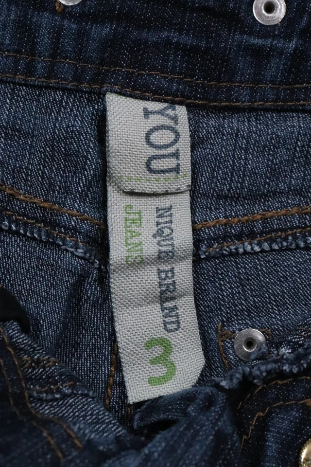 Pantalones Cortos de Denim Marca YOUNIQUE Y2K Para Mujer 3 Cintura Ultra Alta Lavado Oscuro Moda Lindos Foto 2 de 4