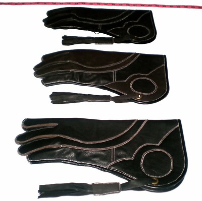 Fauconnerie Gant Triple Paroi Cuir Nubuck 35.6cm 3 Couche (Jet Noir