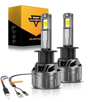 AUXBEAM H1 LED Headlight Kit Bulbs High Low Beam Super Bright 6500K White Canbus