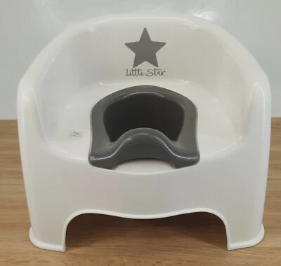 Strata Topfstuhl Töpfchen Little Star weiß grau - B-WARE -kleine optische Mängel