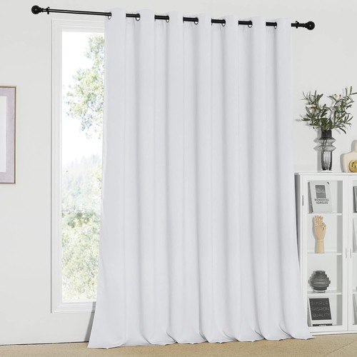 Elegantes Persianas Verticales - Cortinas Térmicas Anchas para Puertas de Patio - Blanco Grisáceo - Imagen 3 de 10