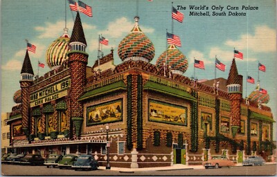 The World's Only Corn Palace Mitchell South Dakota Postcard Linen Unposted