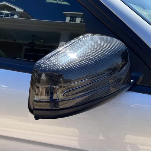 Real Carbon Fiber Side Mirror Cap Cover For Mercedes Benz W204 C63 AMG Coupe 507