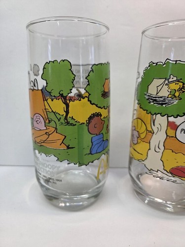 McDonald’s Camp Snoopy Collection 1-1965 2-1968 Glasses Set of 3 Schulz Vintage - Picture 6 of 12