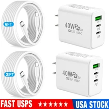 Fast Phone Charger USB-C 40W PD Charger For iPhone 16 15 14 Pro Max/Plus/16 Pro