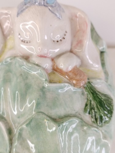 Ostern Hühnerei Schmuckkästchen Hase schläft in einem Kohlbett isst eine Karotte... - Bild 4 von 20