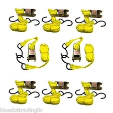 8 Ratchet Tie Down Straps Nylon 13 Ft x 1 inch Duty Buckle Series