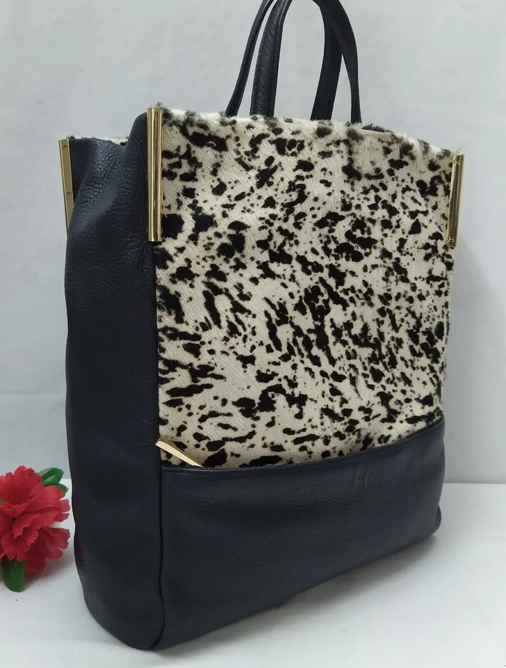 Bolso de Hombro Halston Heritage Multicolor Pelo de Becerro Cuero Norte Sur Foto 3 de 4