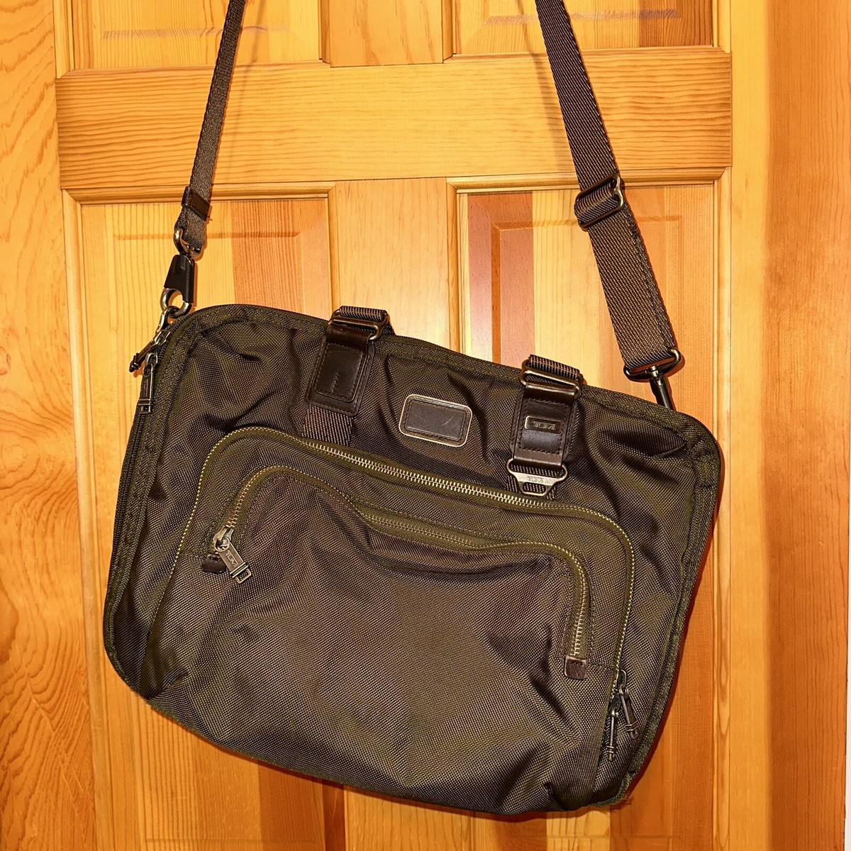 Tumi Olive Green Ballistic Nylon Laptop Bag Expandable 226310LH