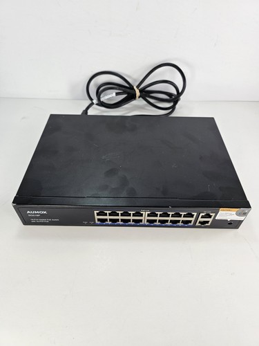 Aumox 18-Port Ethernet Gigabit PoE Switch, 16-Port PoE with 2 Uplink Gigabit ...