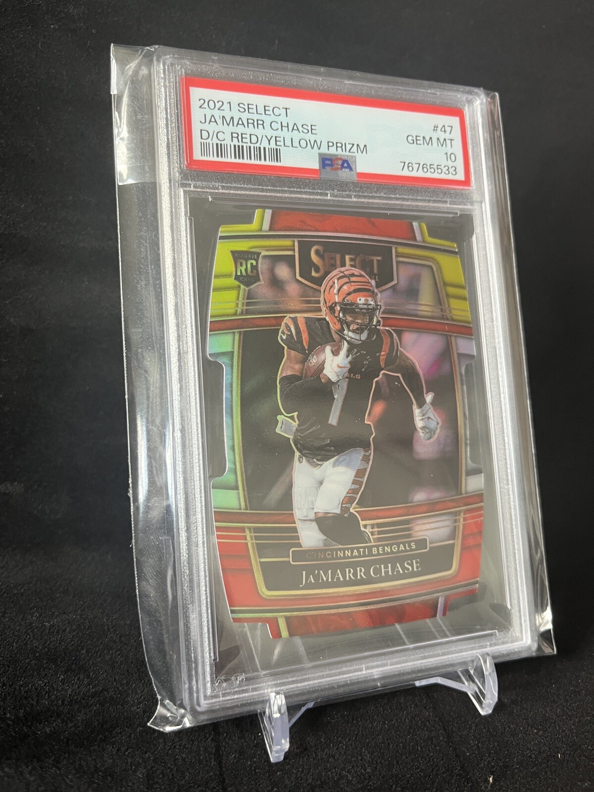 2021 Select Jamarr Chase Die Cut Red Yellow Prizm RC PSA 10 Bengals D/C #47