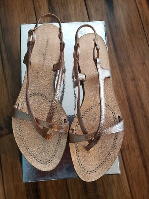 Sandales Plates Sigerson Morrison Or Rose Taille 8B - Neuves Dans Boîte, Cuir