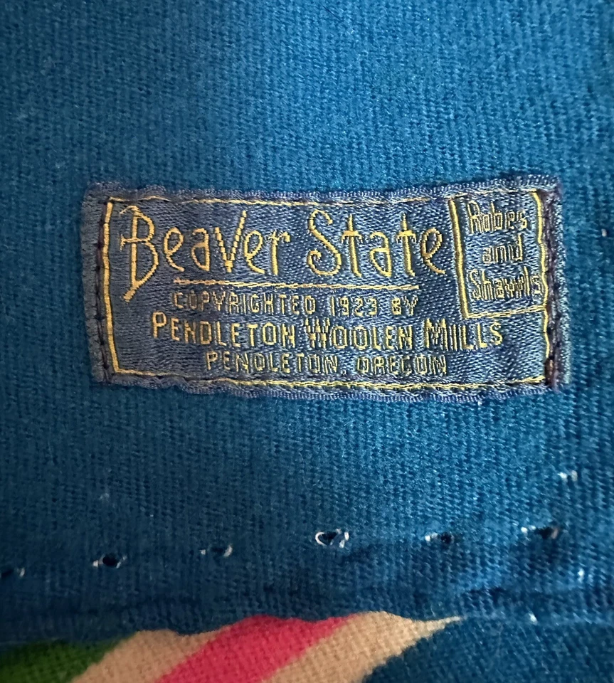 Rare Early Antique 1923 - 1930 Pendleton Beaver State Robes And Shawls Blanket - Image 2 of 4