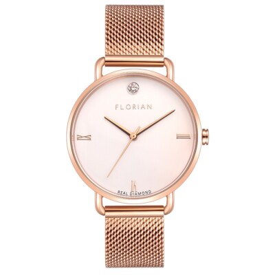 Diamond Ladies Watch with Mesh Band