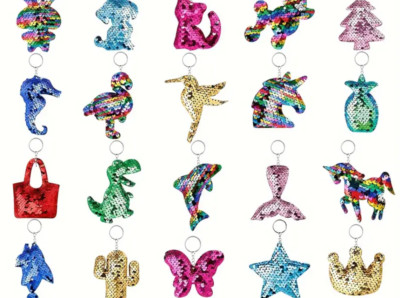 Sparkling Sequin Keychain New Select Your Style
