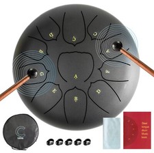 Cadushki 10 Inch 11 Notes Steel Tongue Drum - Steel Handpan for Kids. Deep Sound