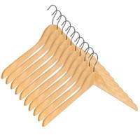 Gerso 10 KleiderbüGel, Ohne Steg Buchenholz Stabil, 44Cm