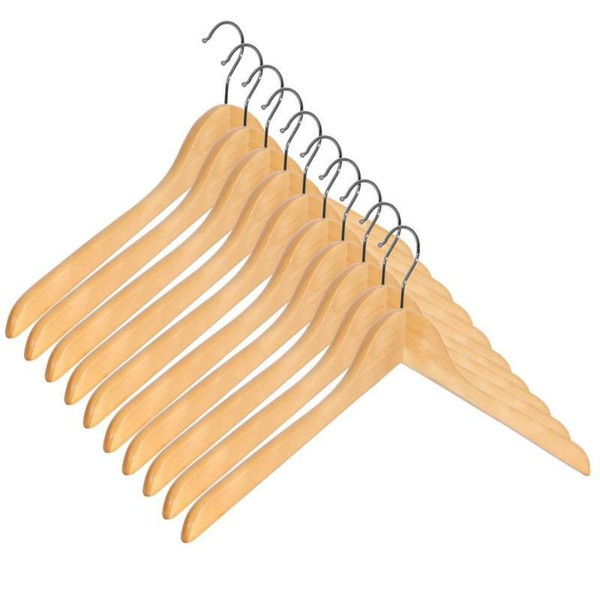Gerso 10 KleiderbüGel, Ohne Steg Buchenholz Stabil, 44Cm-image