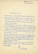 NOBEL PRIZE 1950 CHEMIST Otto Diels autograph letter signed