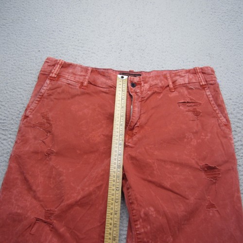 PRPS Shorts Mens 38 Orange Distressed Denim Jorts Stretch Casual Streetwear - Picture 5 of 12