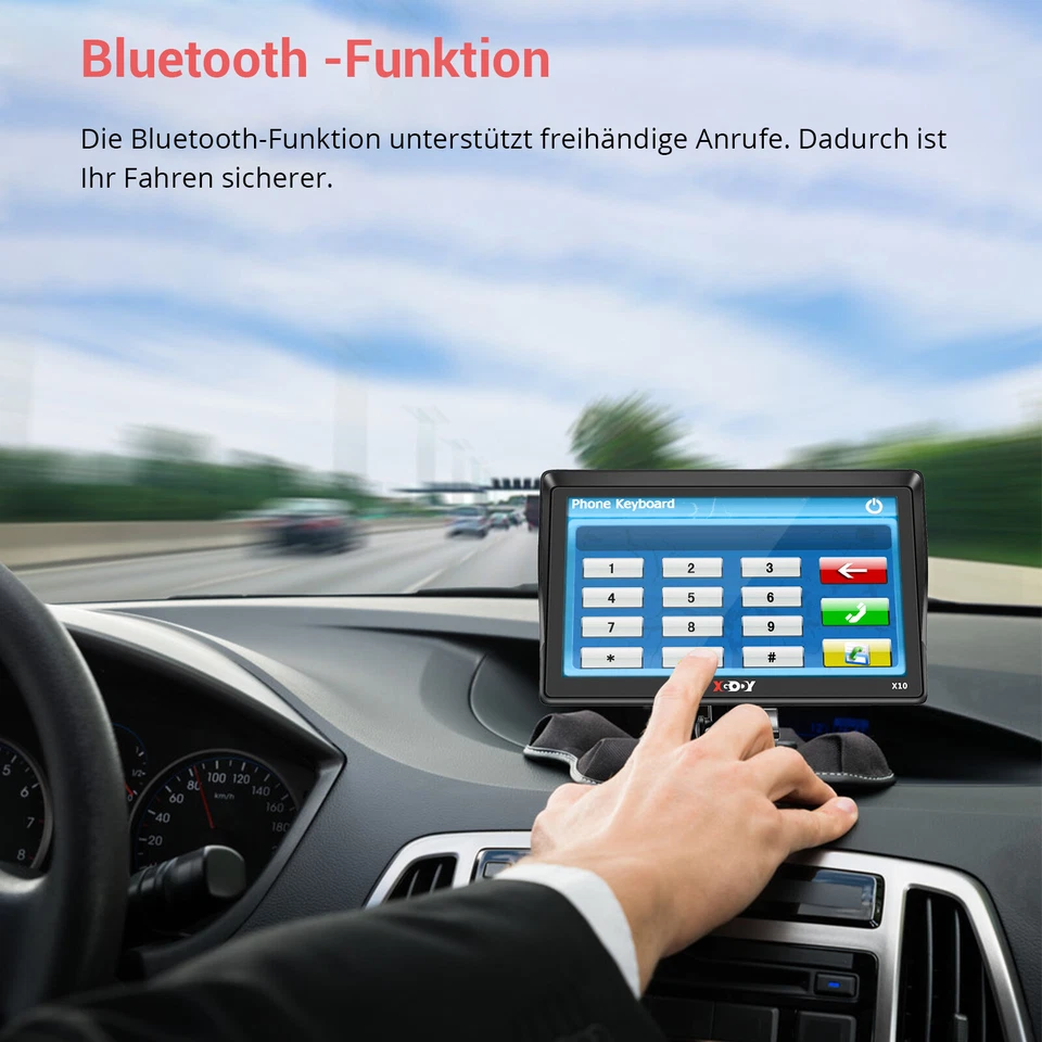 XGODY 9 Zoll GPS Navi Navigation für Auto LKW PKW Navigationsgerät 8G EU Karte - Bild 2 von 4