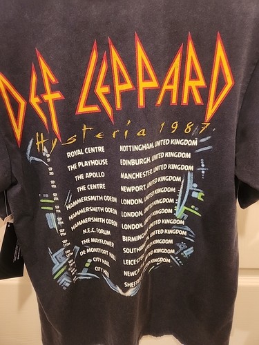 Def Leppard Hysteria World Tour 1987 Men's T Shirt Rock Band Album New XS - Picture 6 of 6