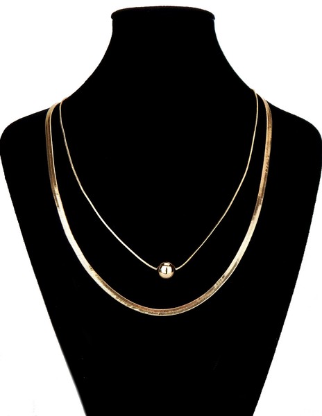 Ella Jonte Kurze Halskette Gold Layer Kette Mit Kugel AnhäNger In GeschenktüTe-image