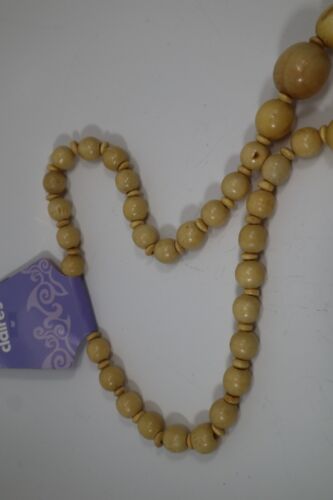 ZBOT 32" Natural wood bead graduated beads NECKLACE Claire's Jewelry - Picture 4 of 5