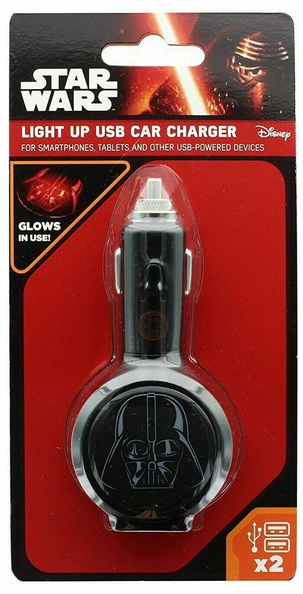 Star Wars Darth Vader In Car twin 2x USB Cigarette Socket Charger Black  Amp