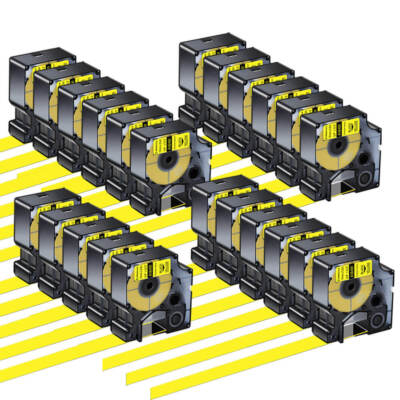 18491 Flexible Nylon Label Tape 19mm Black on Yellow for DYMO Rhino 4200 24Packs