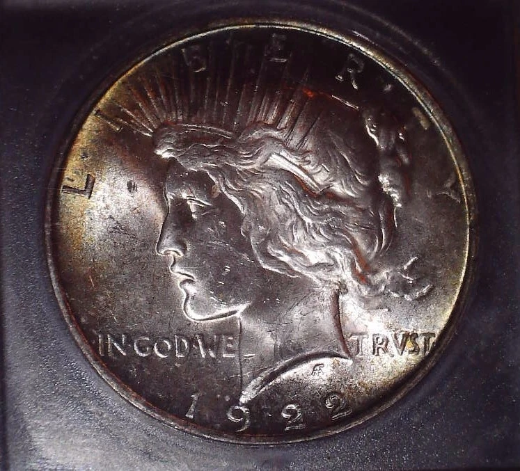 1922 Peace Silver Dollar, ICG MS 63. Original Patina, Toner, and Issue Free !! - Image 2 of 4