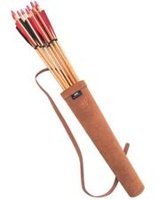 Hunt & Seek Cow Suede Leather 17-inches Back/Shoulder Arrow Quiver for Hunting